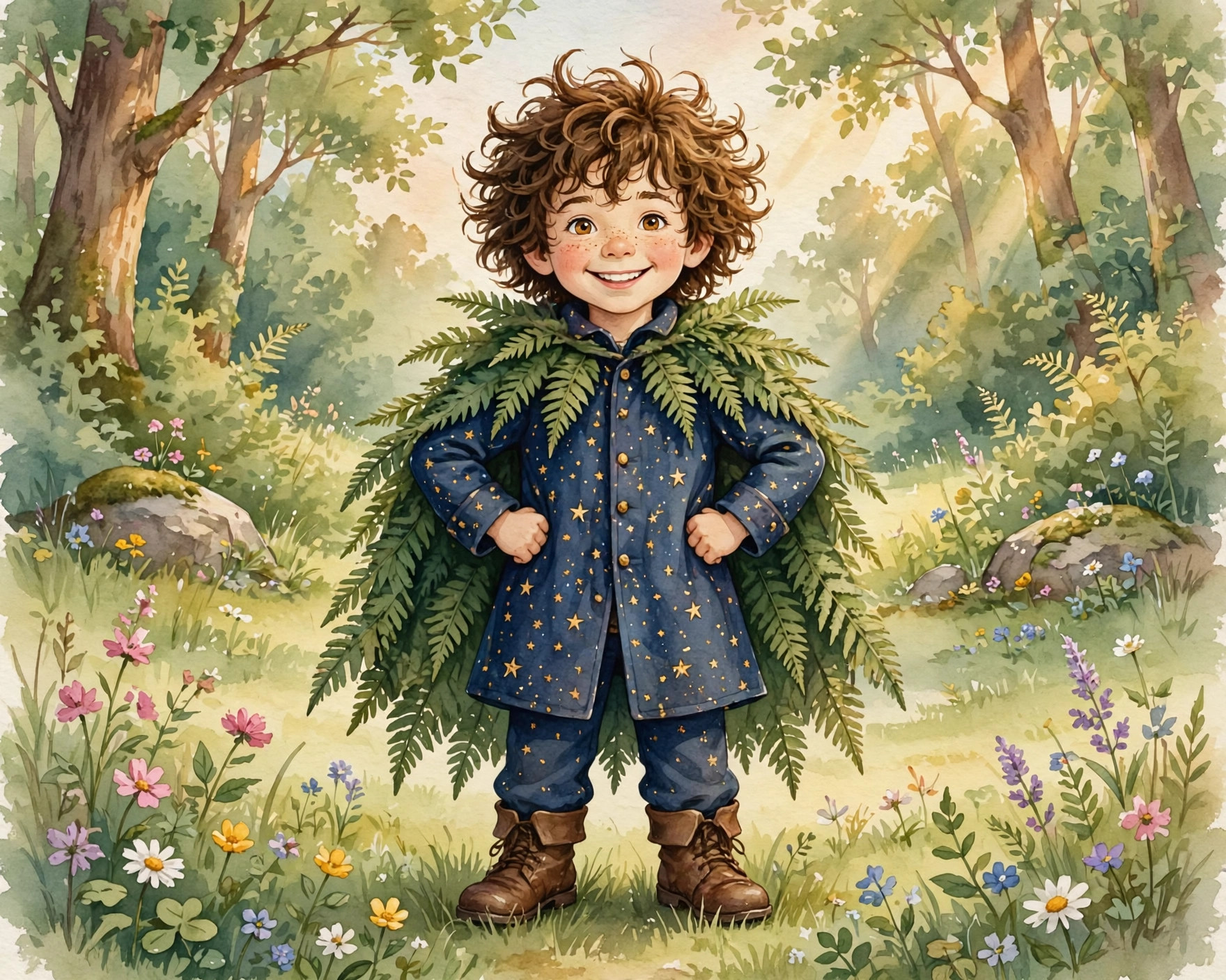Barnaby in his green fern cloak